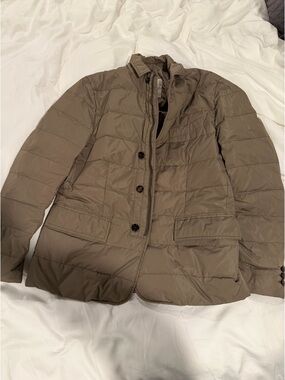 Moncler Men's Taupe Quilted Puffer Coat